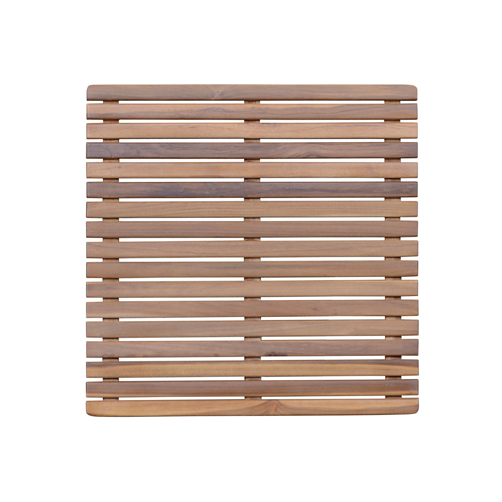 Wooden slatted mat on a white background