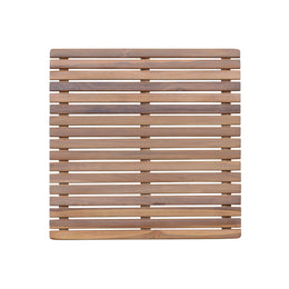 Square Shower Mat - Teak Wood Spa Mat for Indoor & Outdoor