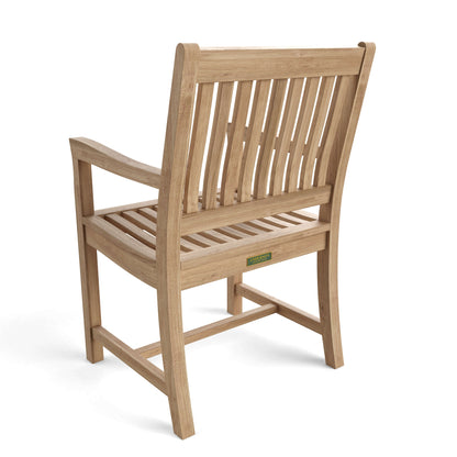 Wooden chair with slatted backrest on a white background