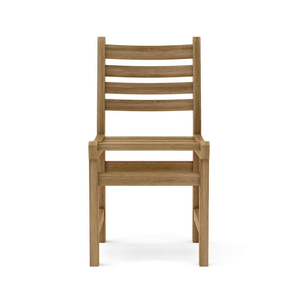 Wooden chair with slatted backrest on a white background