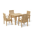 Bahama Brianna 5 - Piece Teak Square Dining Set with Table & Armchairs