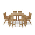 Windsor Avalon 9-Piece Teak Square Bar Set with Table & Chairs