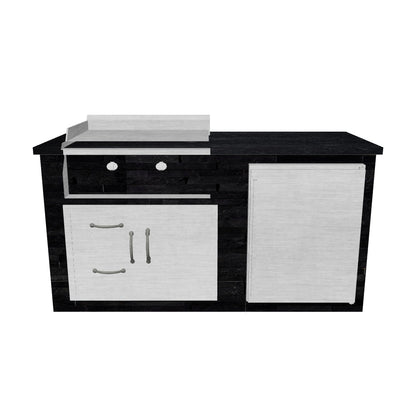 TrueFlame 6 Foot Luxury Outdoor Grill Island with 30-Inch Griddle, Polished Black Granite Countertops