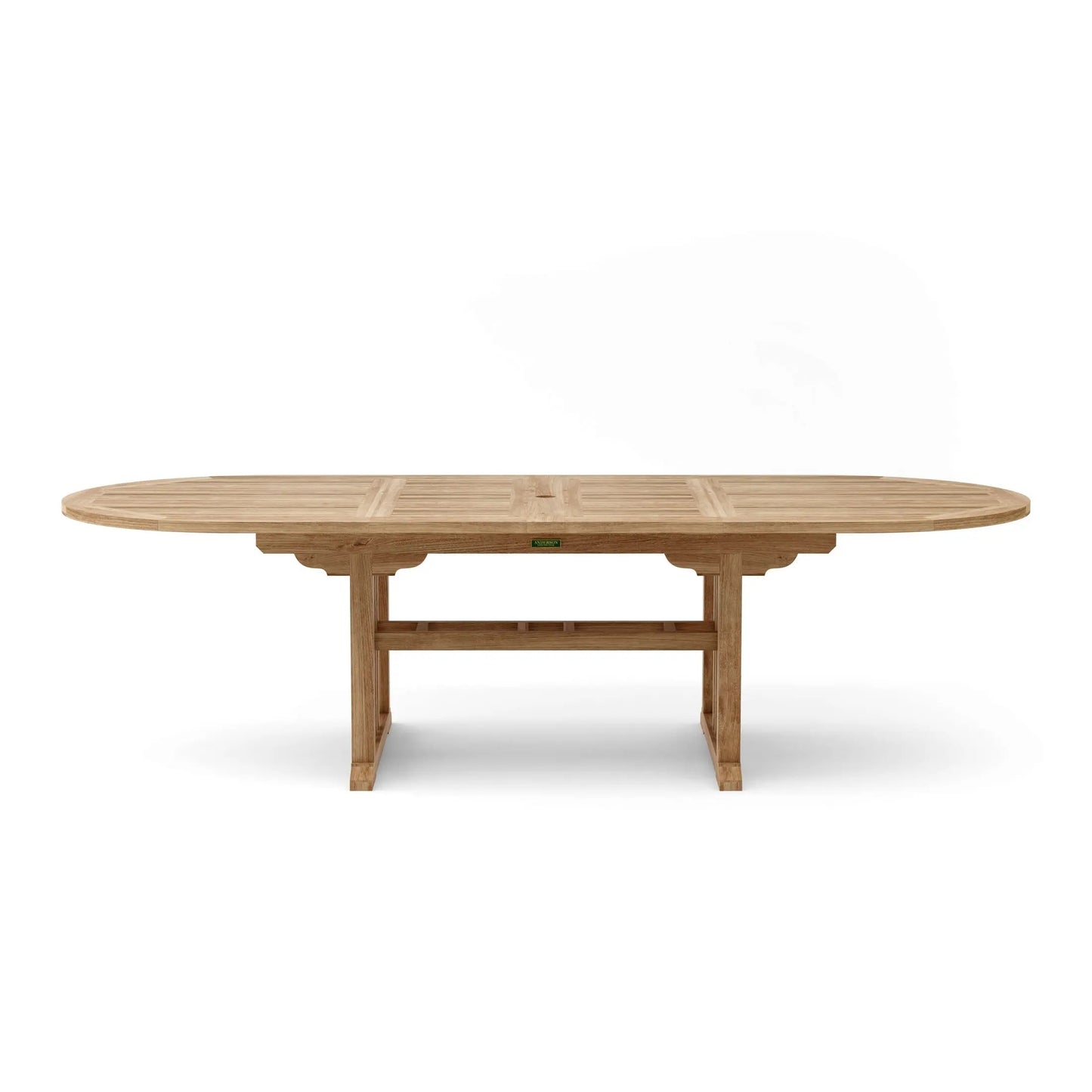 Wooden outdoor table on a white background
