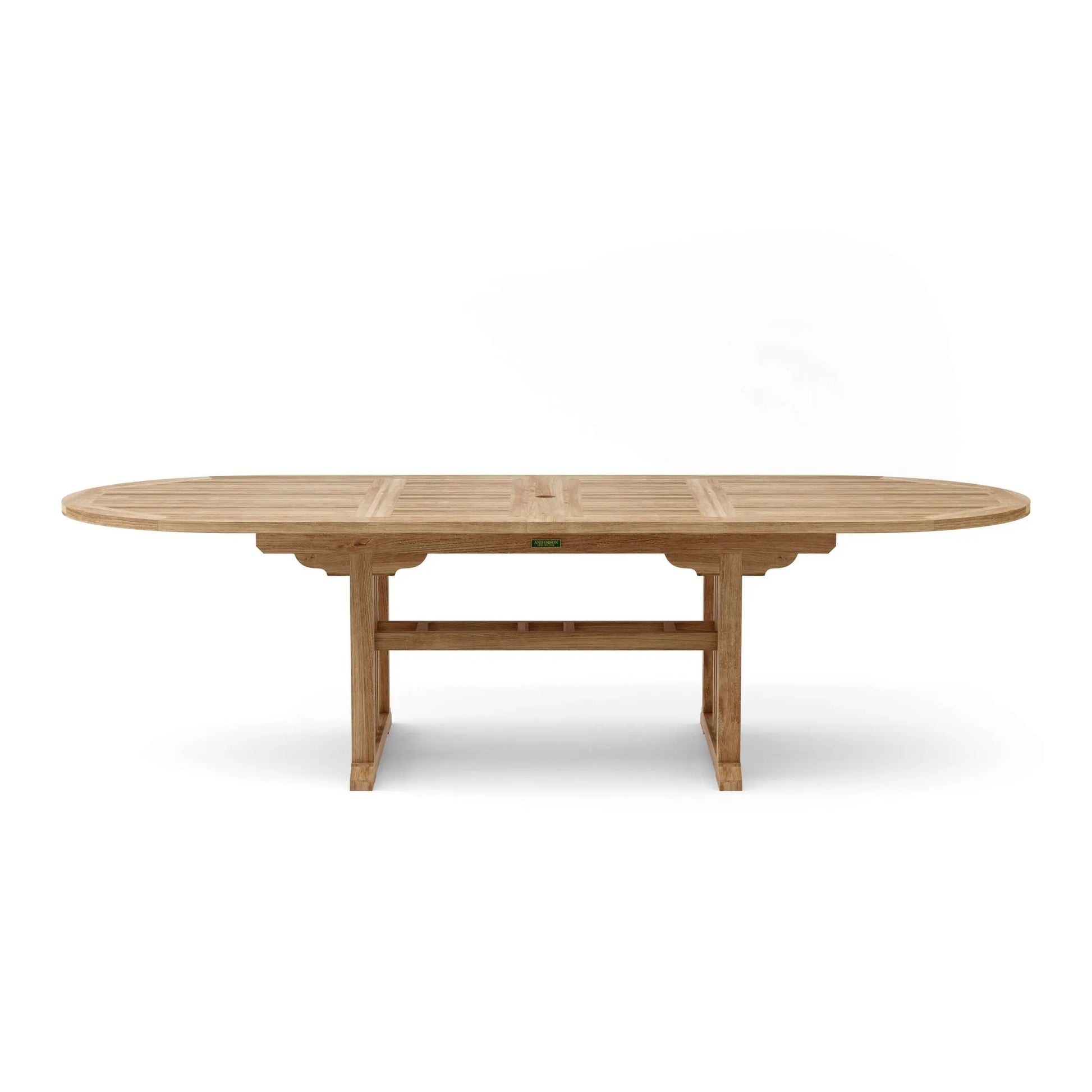 Wooden outdoor table on a white background