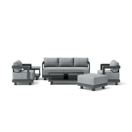 Granada 6-Piece Aluminum Deep Seating Set - Outdoor Lounge Furniture with Sunbrella Cushions