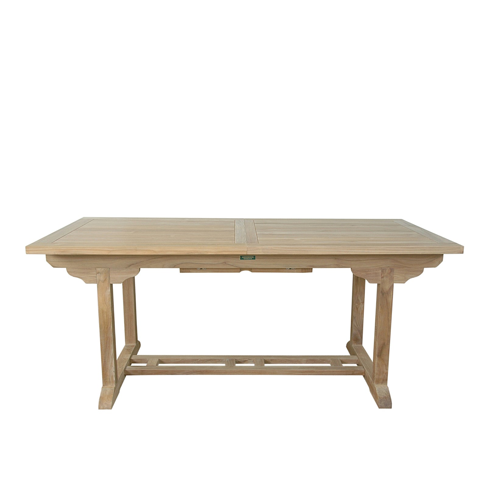 Wooden dining table on a white background