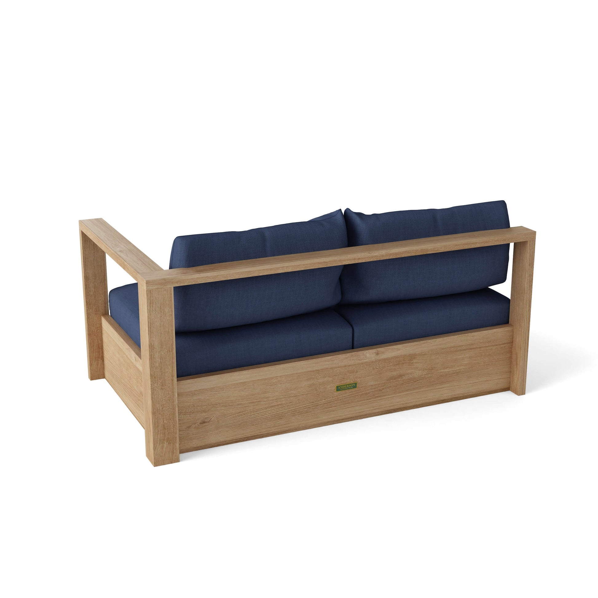 Anderson Teak Copacabana Left Loveseat Modular - side view of teak left loveseat outdoor module