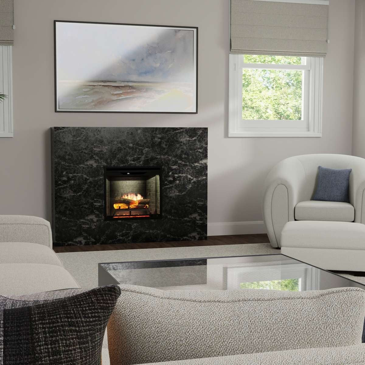 Revillusion Neutral Brick in living room setting