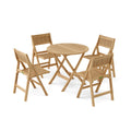 Windsor 5 - Piece Teak Round Folding Bistro Set