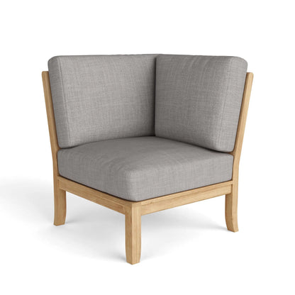 Anderson Teak Natsepa Corner Modular Deep Seating - teak corner sectional with cushions