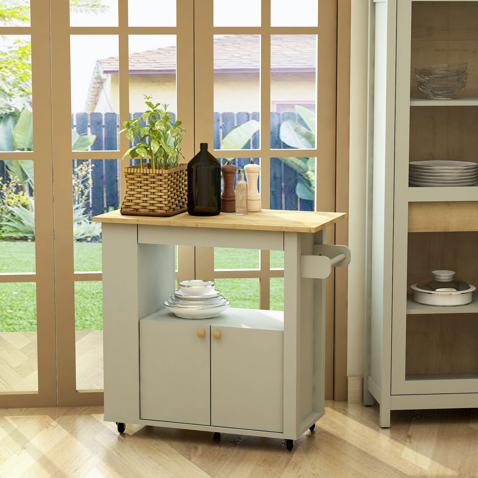 Astor 35" Kitchen Cart with Wheels & Storage | BetterPatio // BetterPatio.com