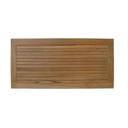 39"x20" Solid Teak Wood Rectangular Teak Shower Mat