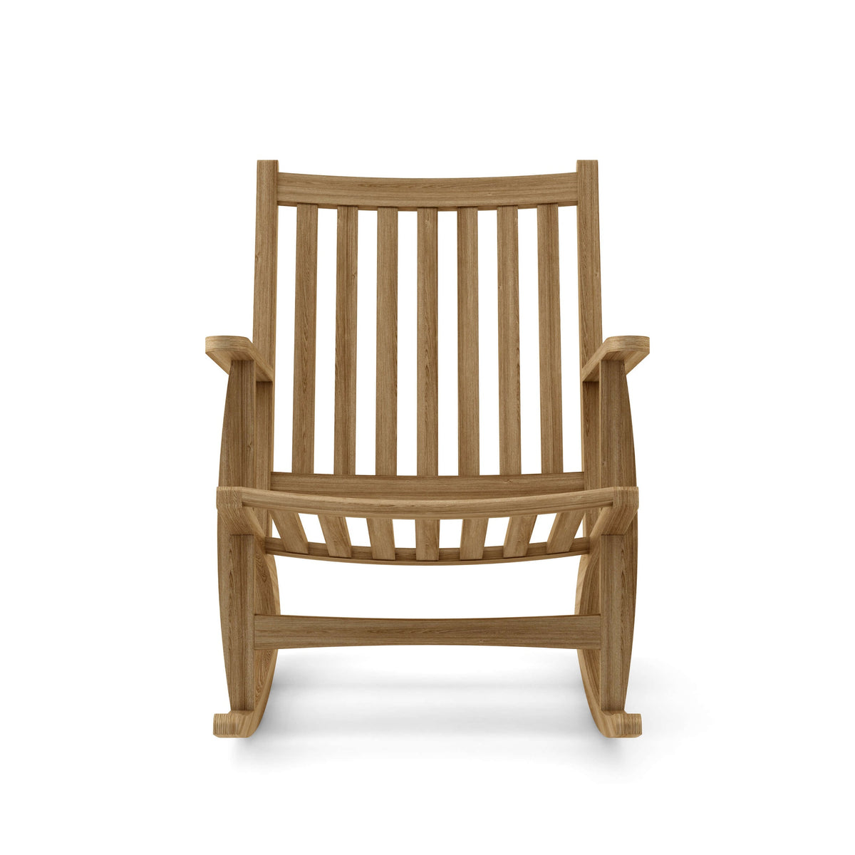 Anderson Teak Modern Rocking Teak Armchair - modern teak rocking chair side view