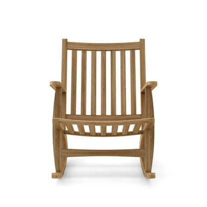 Anderson Teak Modern Rocking Teak Armchair - modern teak rocking chair side view