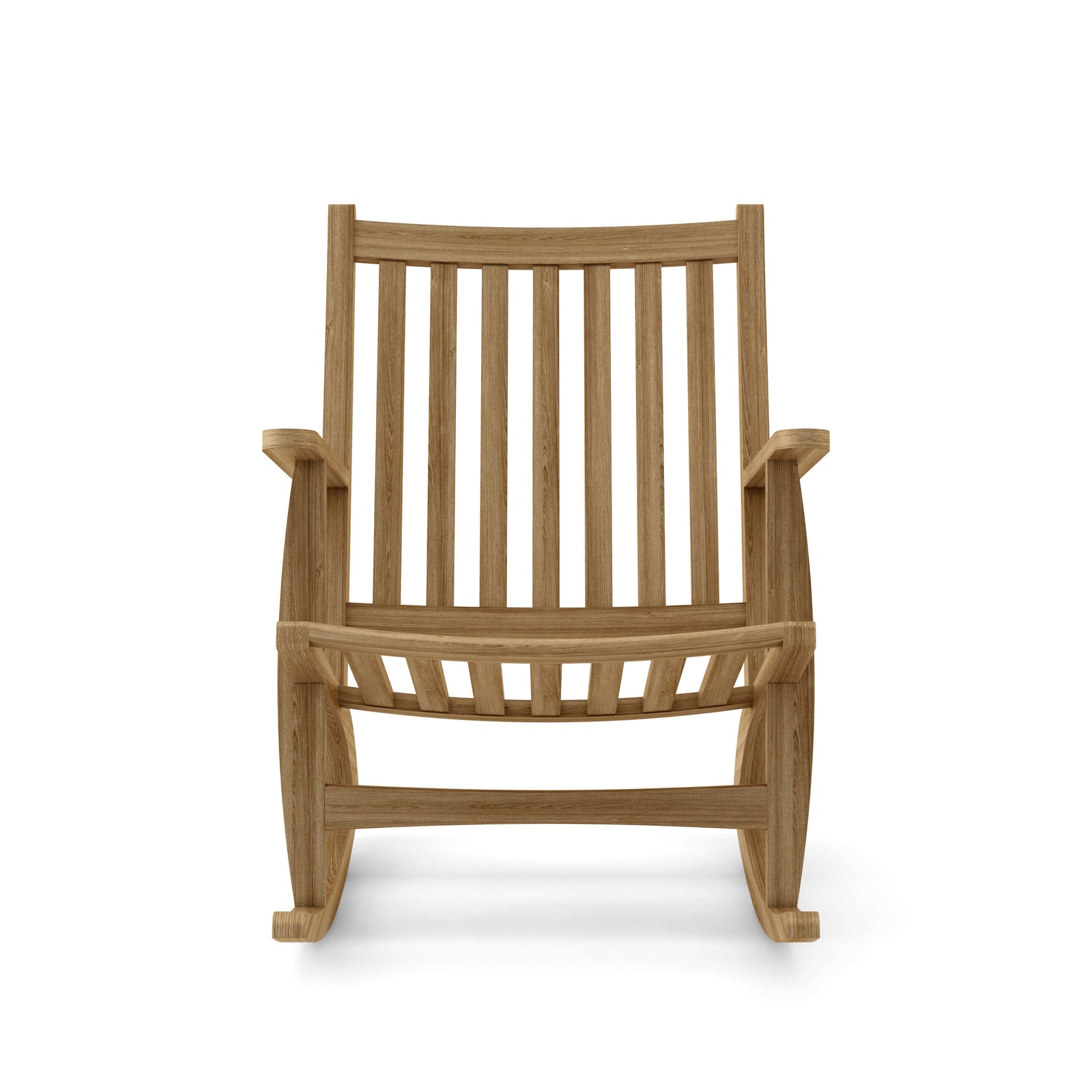 Anderson Teak Modern Rocking Teak Armchair - modern teak rocking chair side view