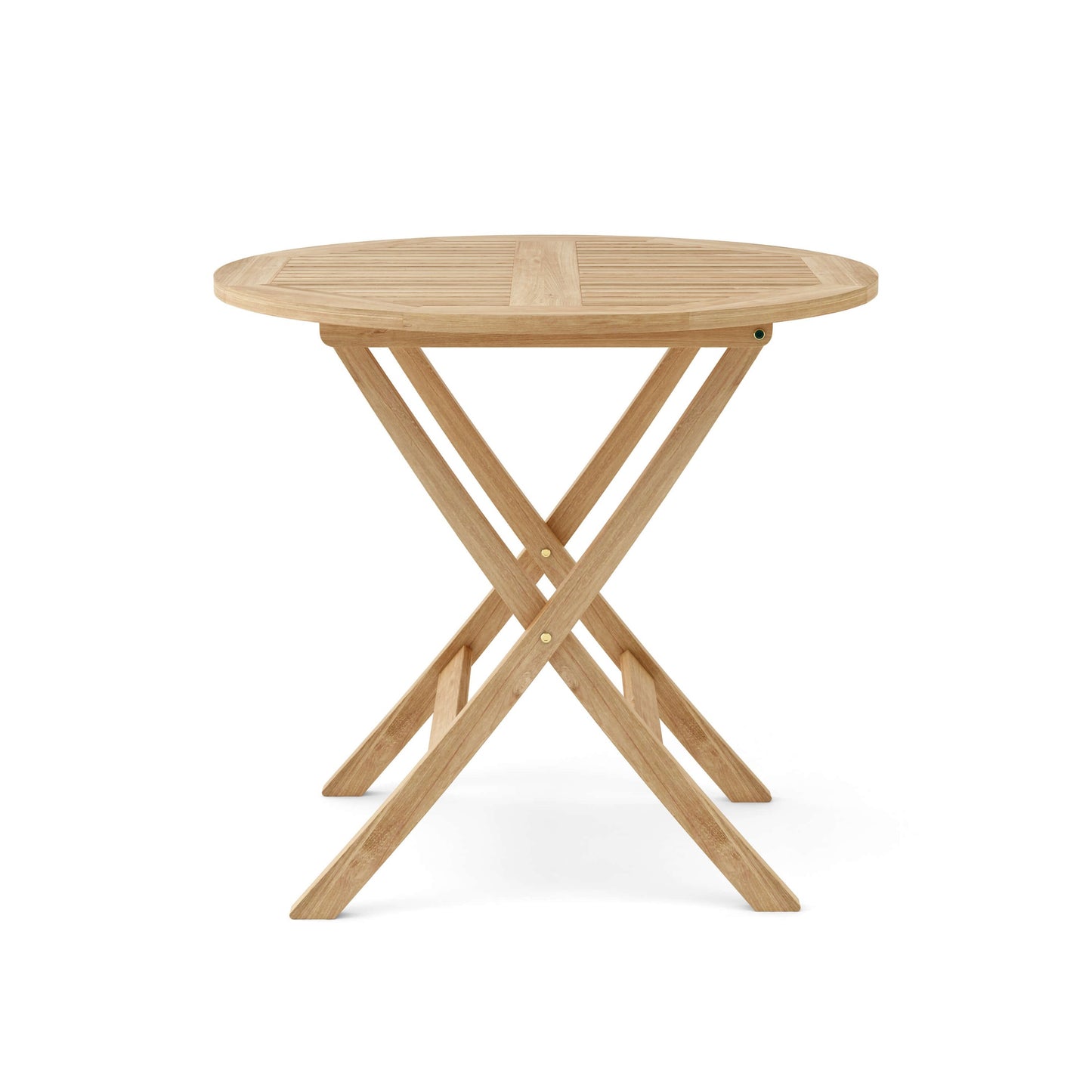Wooden folding table on a white background