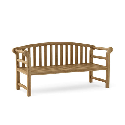 Anderson Teak Brisbane Deep Seating Bench - side profile of teak patio bench