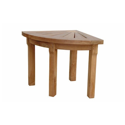Wooden corner table on a white background