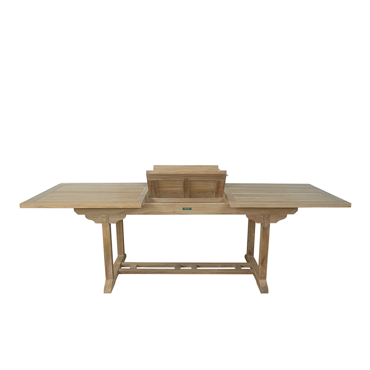 Wooden outdoor table with a white background