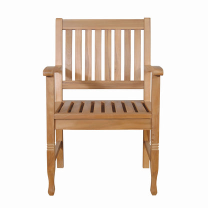 Wooden chair with slatted design on a white background