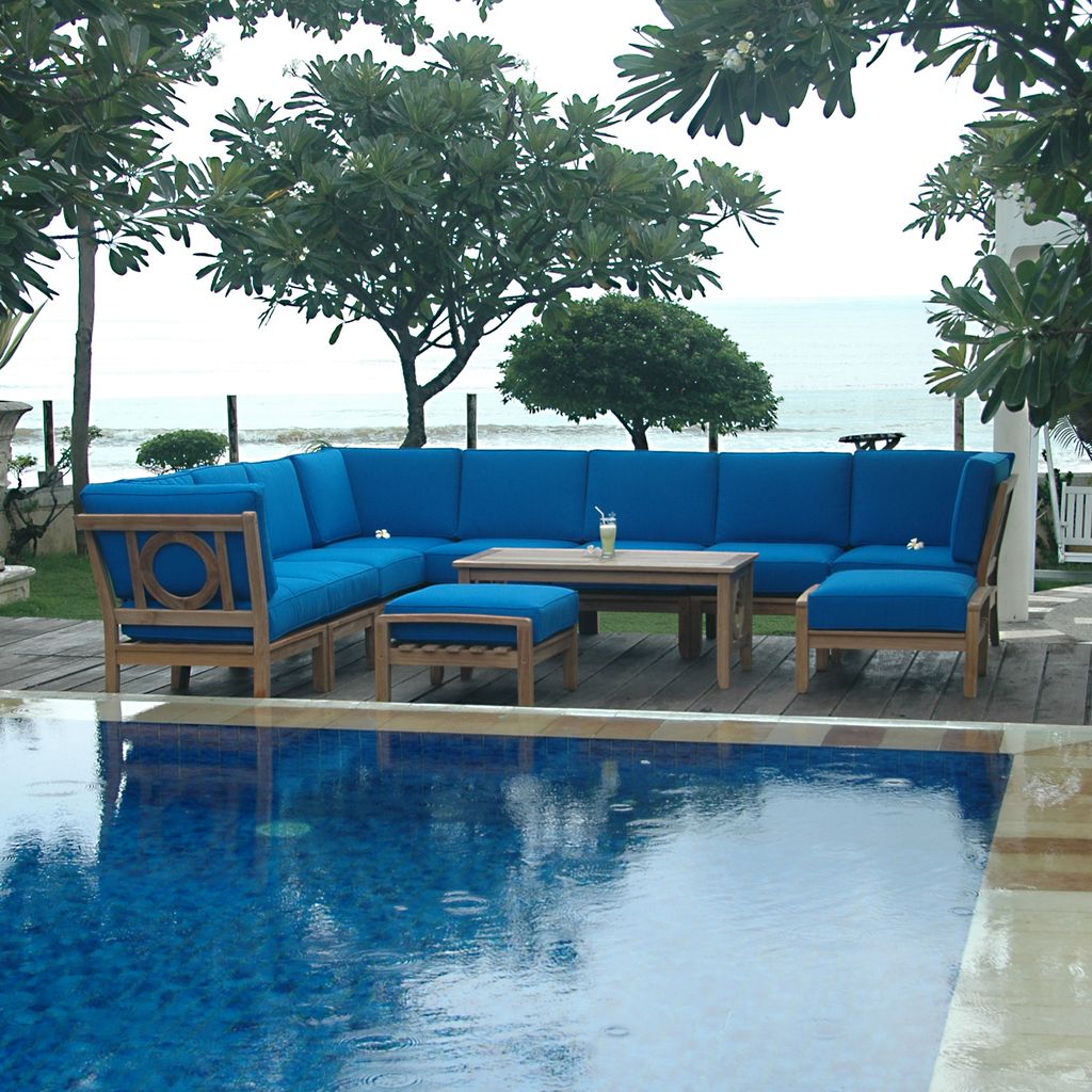 Natsepa 11-Piece Teak Modular Outdoor Deep Seating Set | BetterPatio // BetterPatio.com