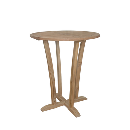 Wooden side table on a white background