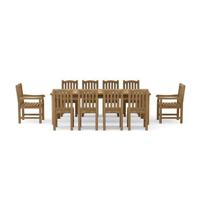Wooden dining set with a table and chairs on a white background