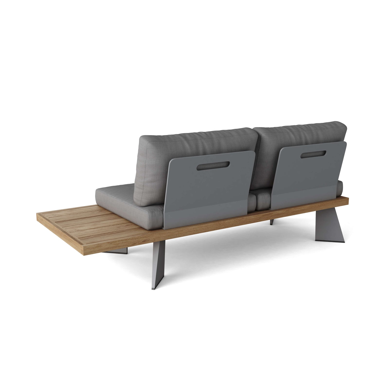 Oxford Platform 2-Seater – Teak & Aluminum Outdoor Sofa