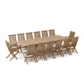 Valencia 15 - Piece Teak Classic Double Extension Dining Set