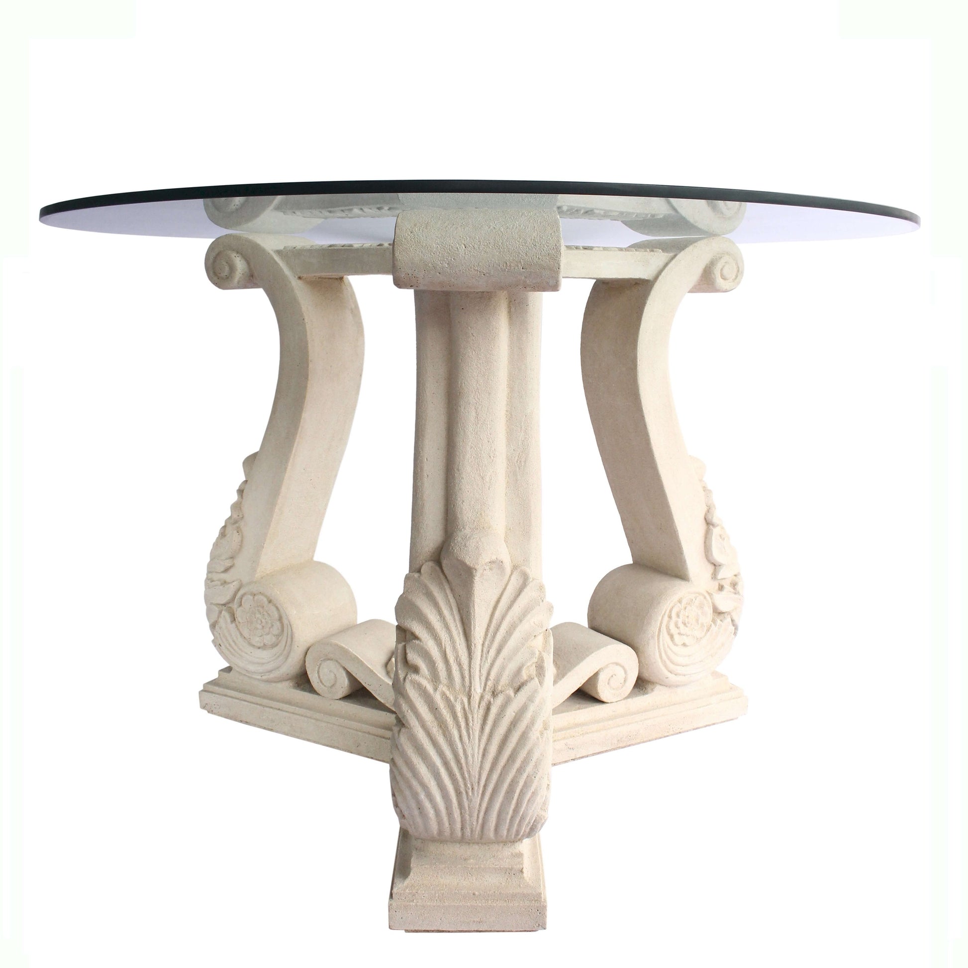 Decorative table with classical design on a white background