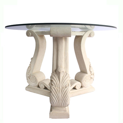 Decorative table with classical design on a white background