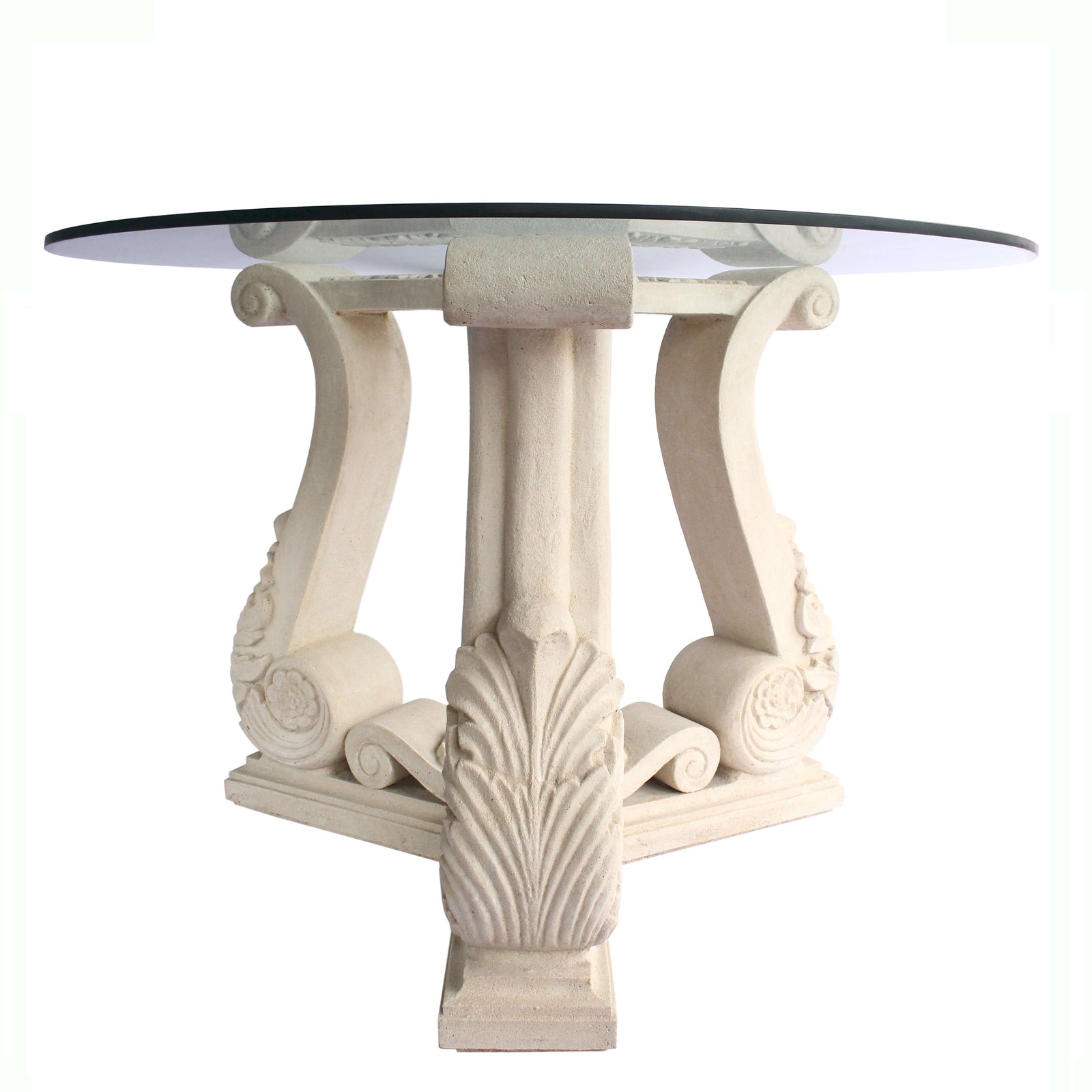 Decorative table with classical design on a white background
