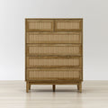 Bodrum 4+2 Drawer Chest with Synthetic Rattan Drawers and Gold Plated Handles