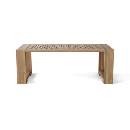 Anderson Teak Capistrano Rectangular Coffee Table - top view of teak patio coffee table