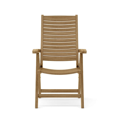 Anderson Teak Carina 5-Position Reclining Teak Armchair - reclined position view 2
