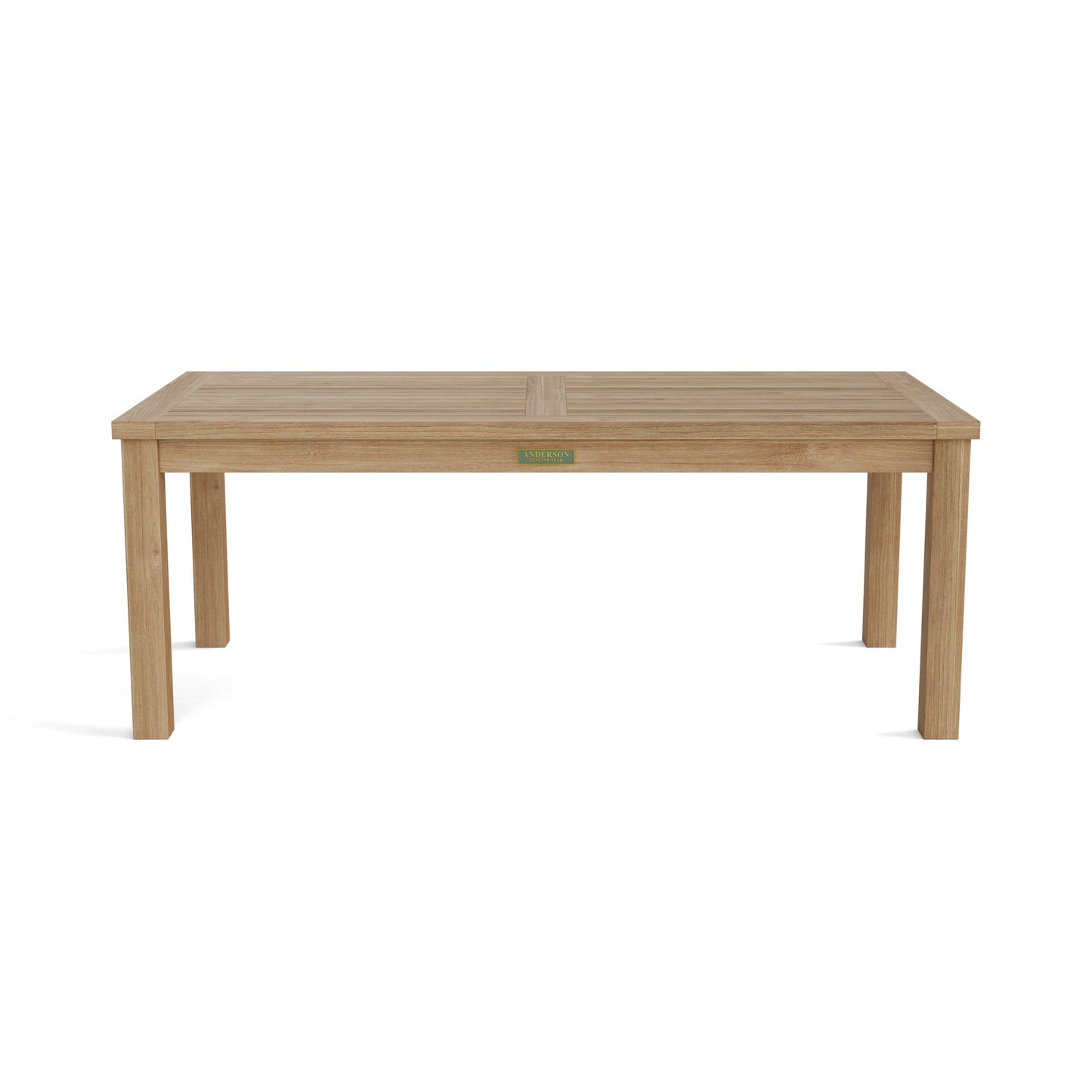 Wooden outdoor table on a white background