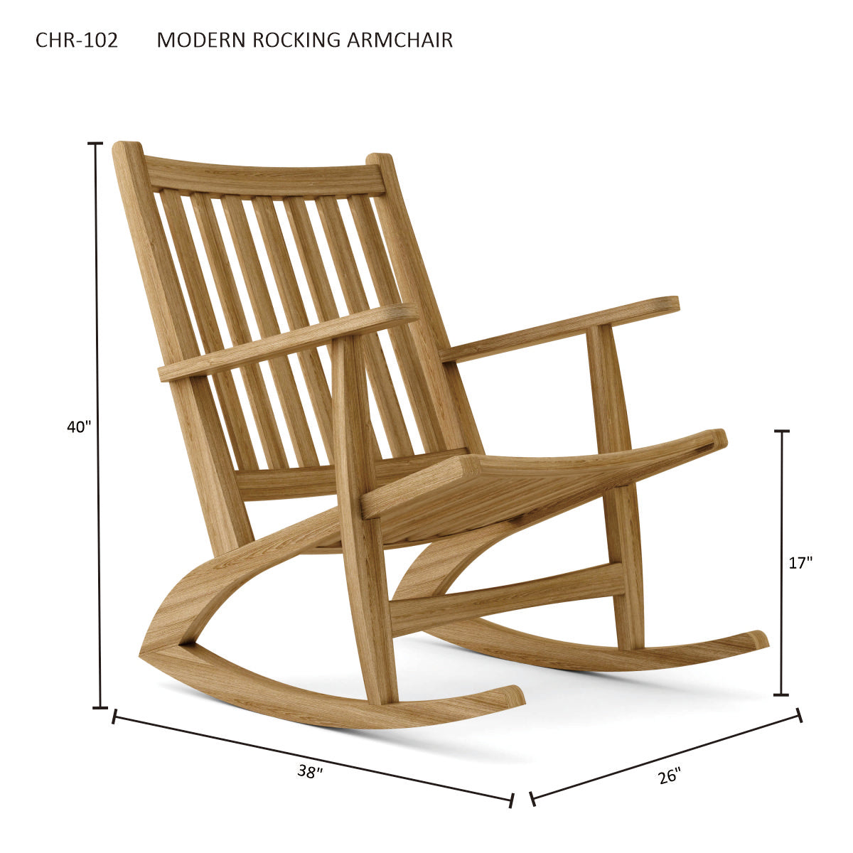 Anderson Teak Modern Rocking Teak Armchair - outdoor patio rocking chair lifestyle