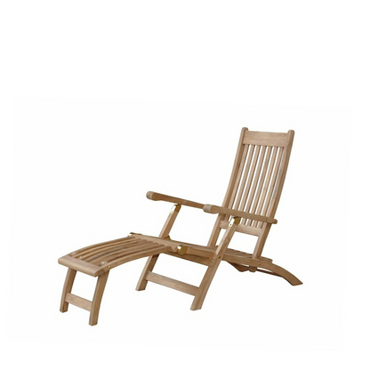 Wooden lounge chair on a white background
