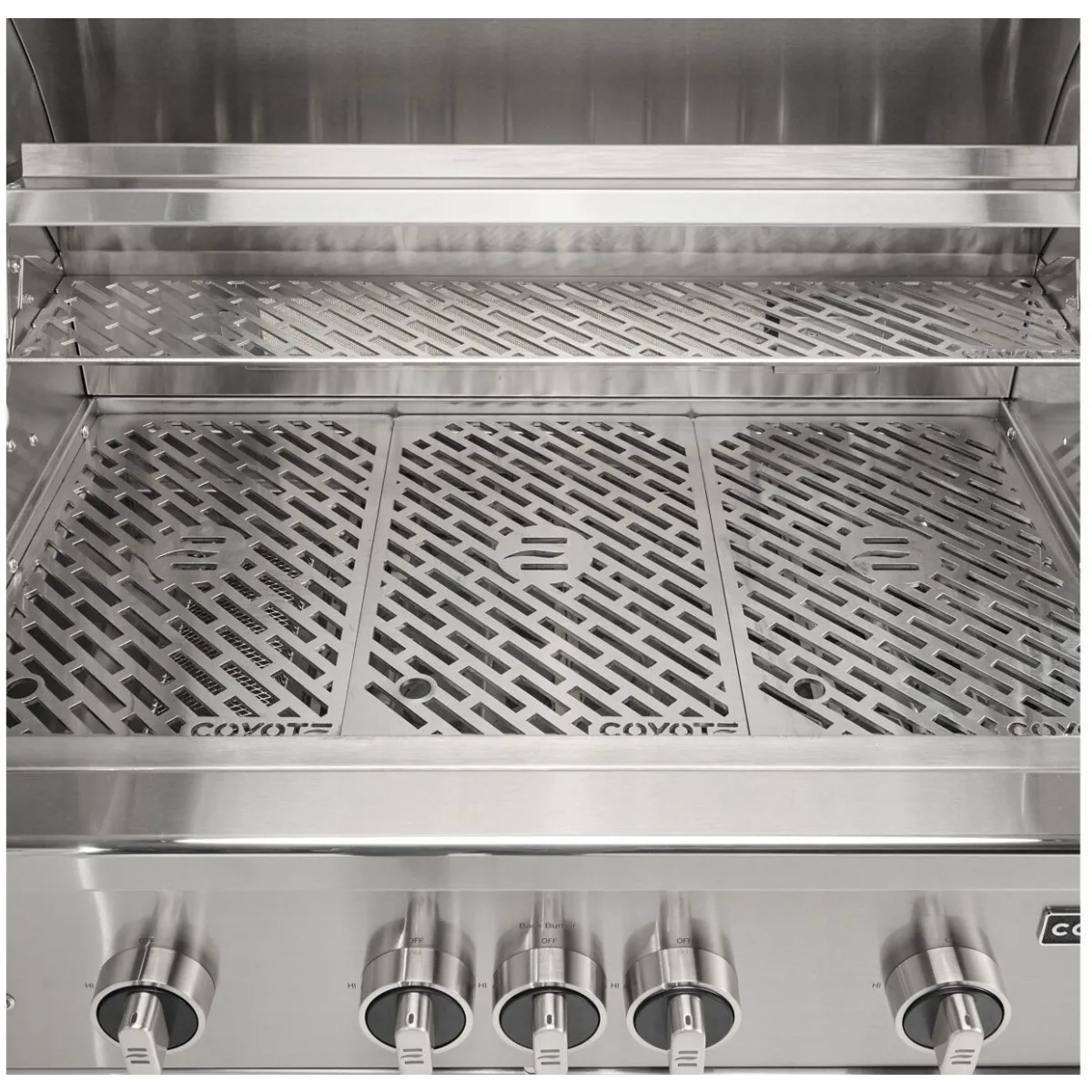 Coyote SL-Series 42 Inch Built-In Grill C3SL42 - angled view showing grill body and control panel
