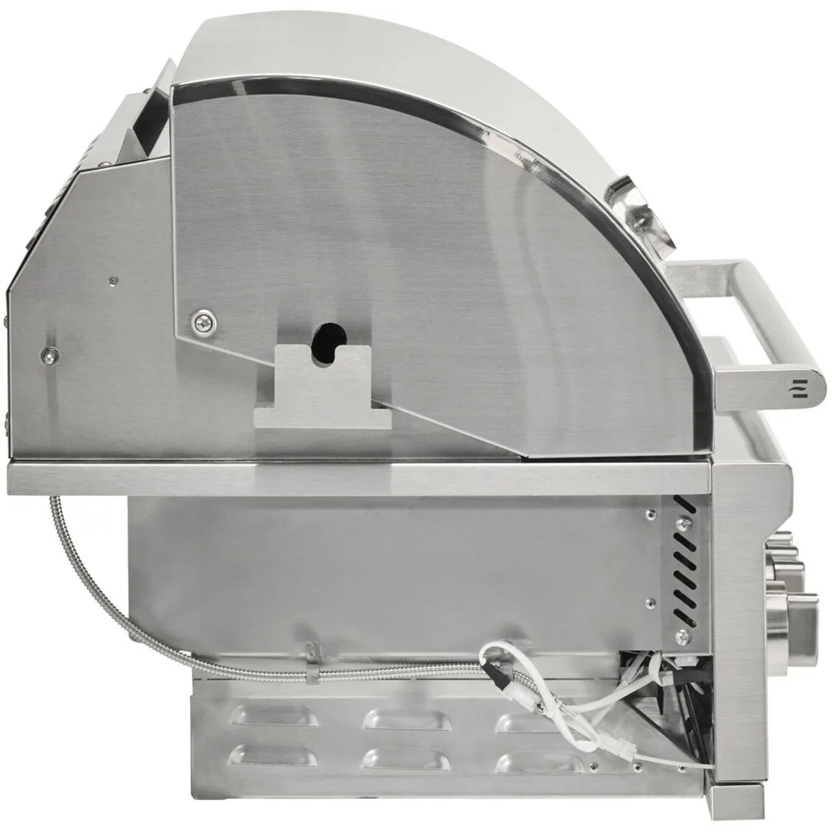 Coyote SL-Series 42 Inch Built-In Grill C3SL42 - side profile view showing grill depth and lid