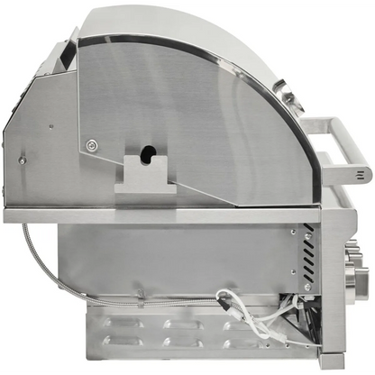 Coyote SL-Series 42 Inch Built-In Grill C3SL42 - side profile view showing grill depth and lid