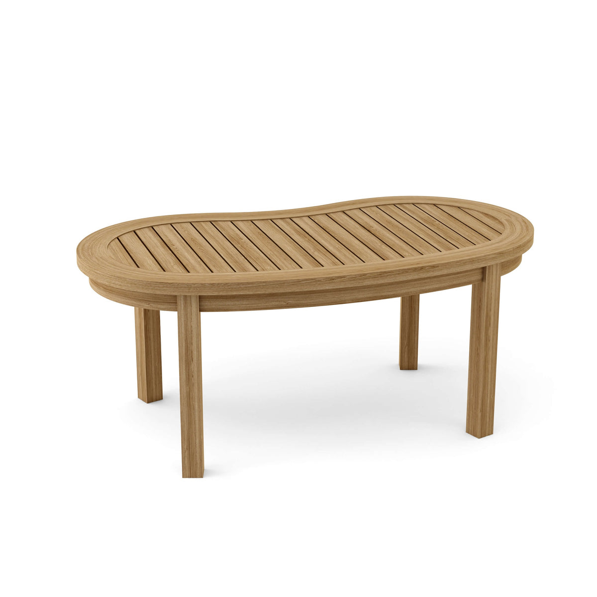 Wooden oval table on a white background