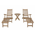 Tropicana Montage 3 - Piece Teak Steamer Lounge Set with Folding Table