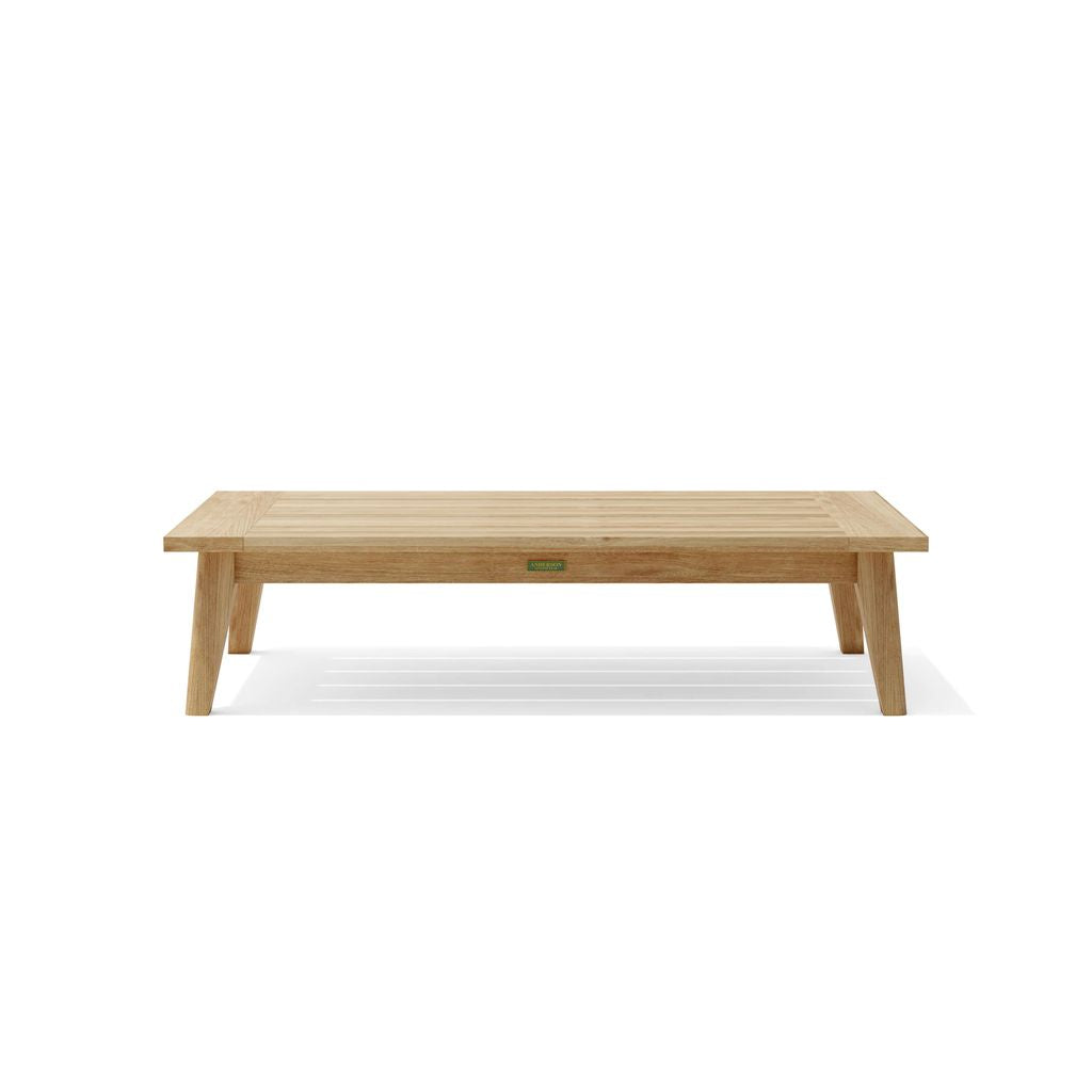Wooden coffee table on a white background