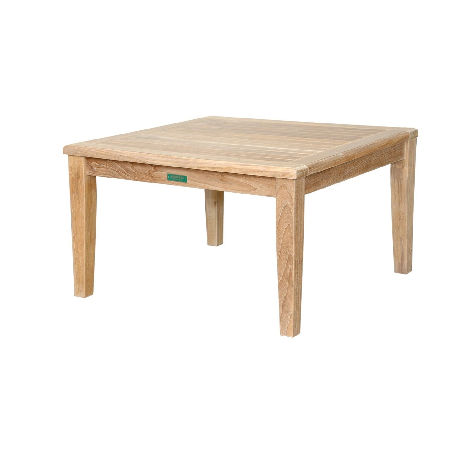 Wooden outdoor table on a white background