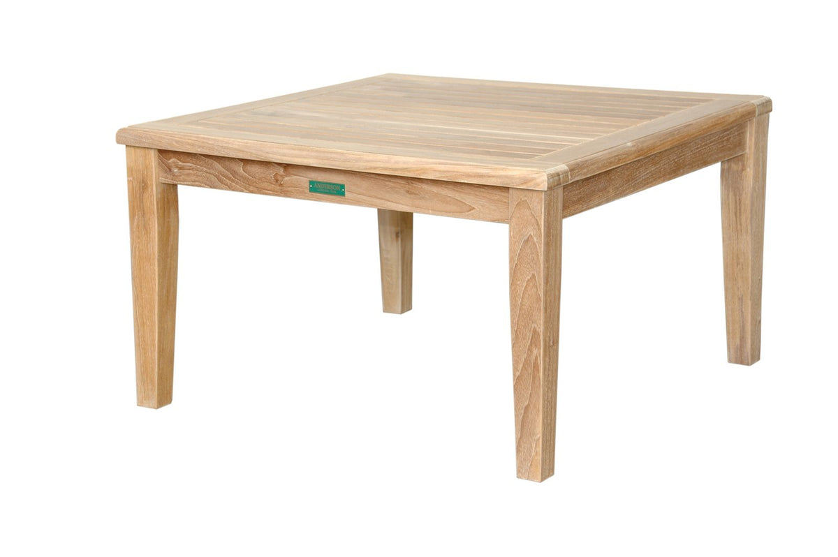 Wooden outdoor table on a white background