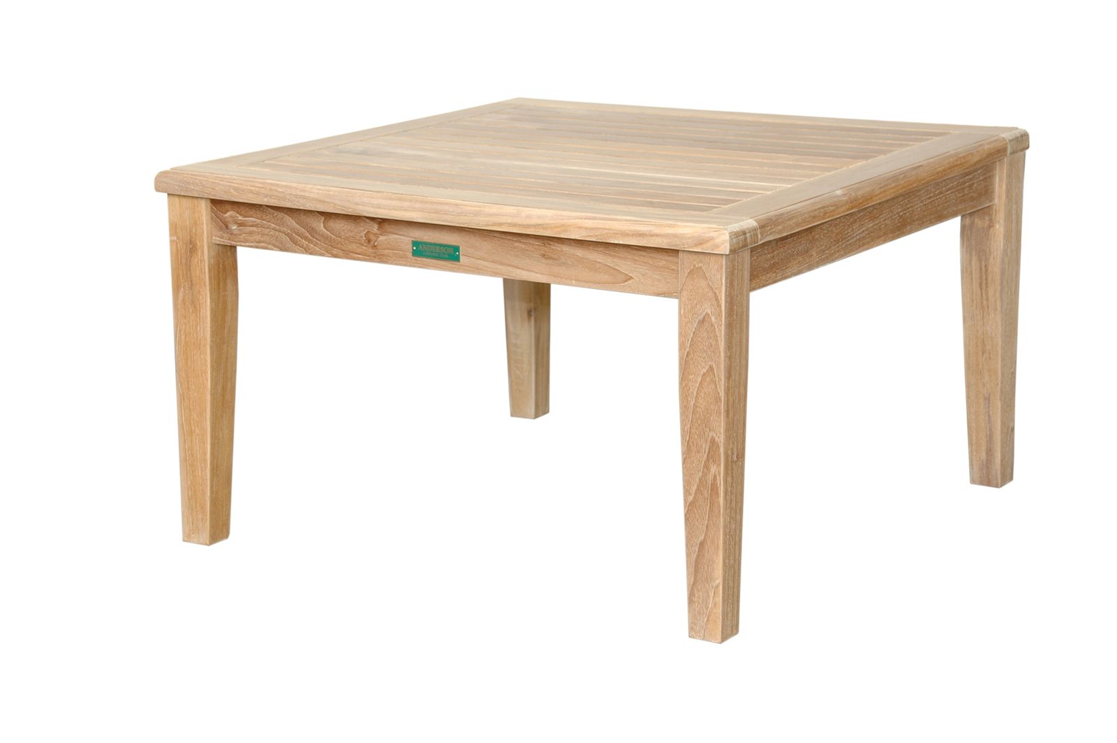 Wooden outdoor table on a white background