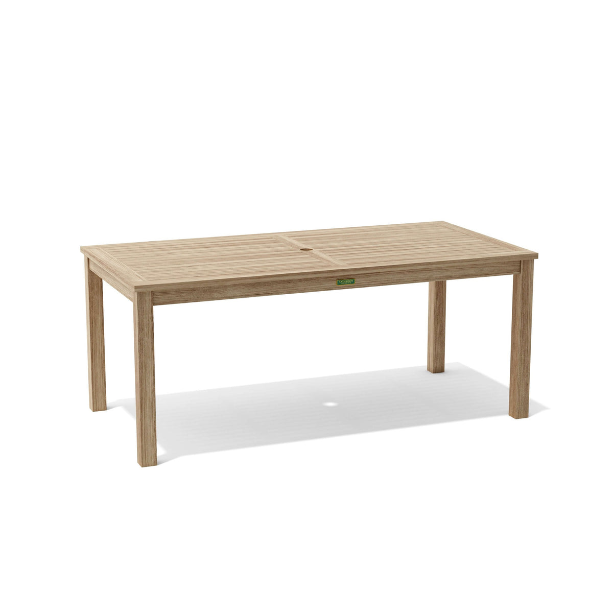Wooden outdoor table on a white background