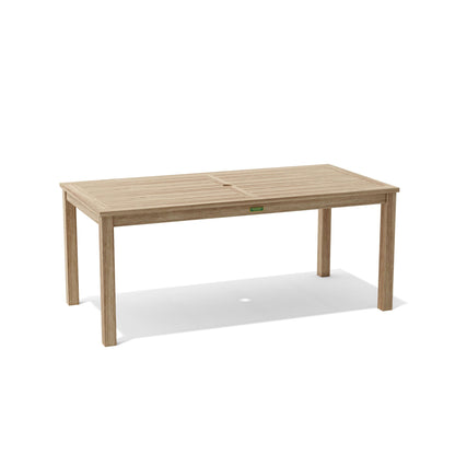 Wooden outdoor table on a white background